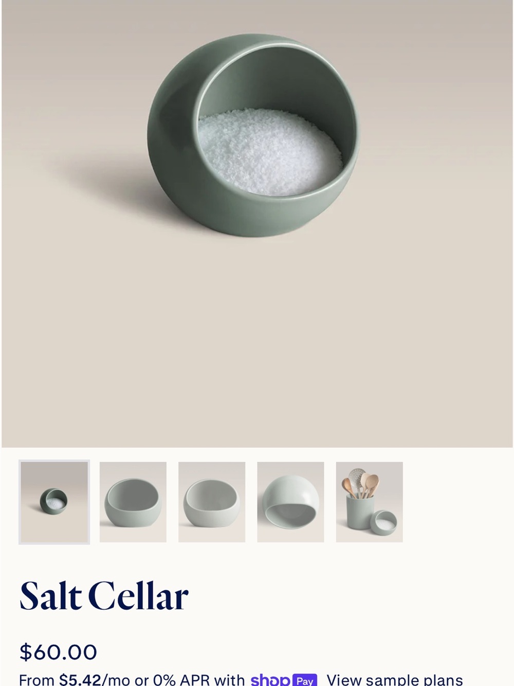 Salt Cellar in Sage Green